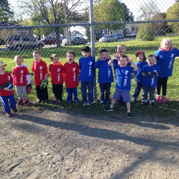 Bangor Y youth t-ball program sponsored by Quirk Chevrolet Bangor